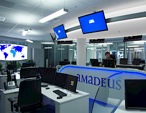 Amadeus Kontrollraum des Rechenzentrums in Erding